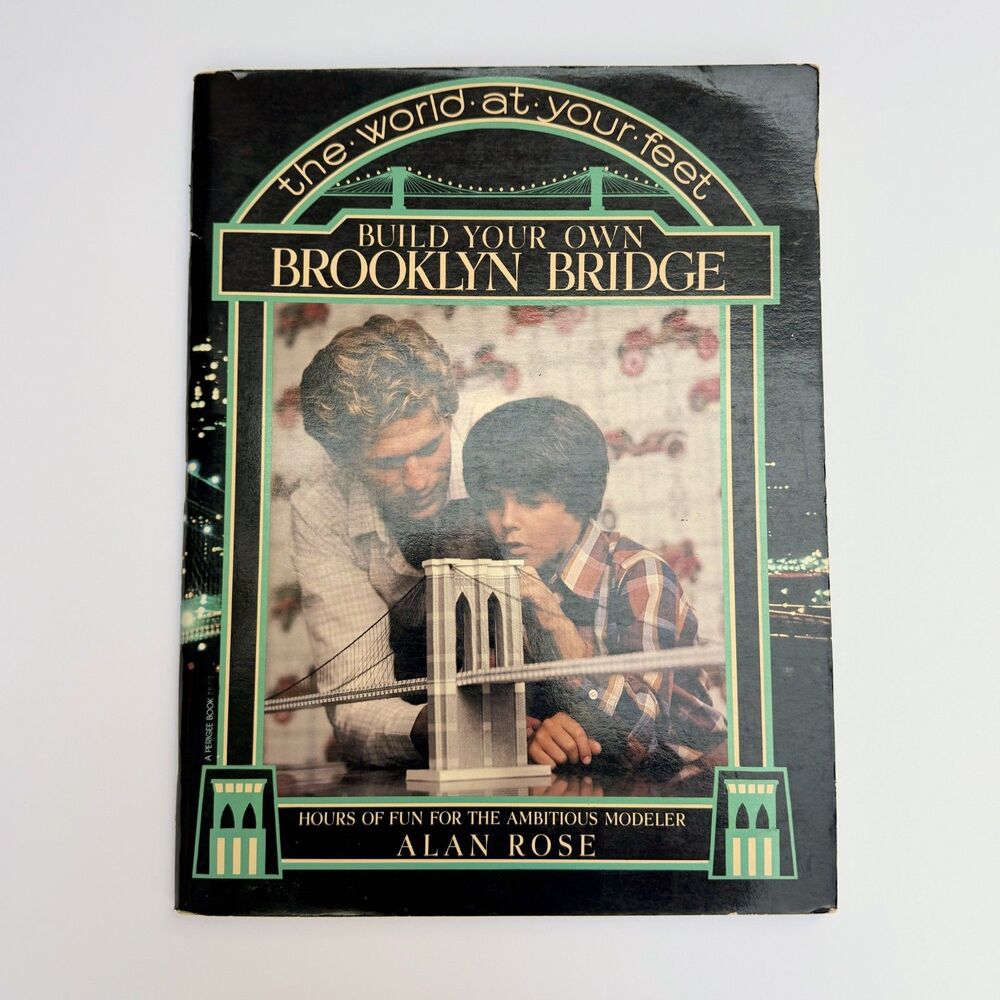 Vintage Build Your Own Brooklyn Bridge Paper Cut and Paste Book 1980 Complete